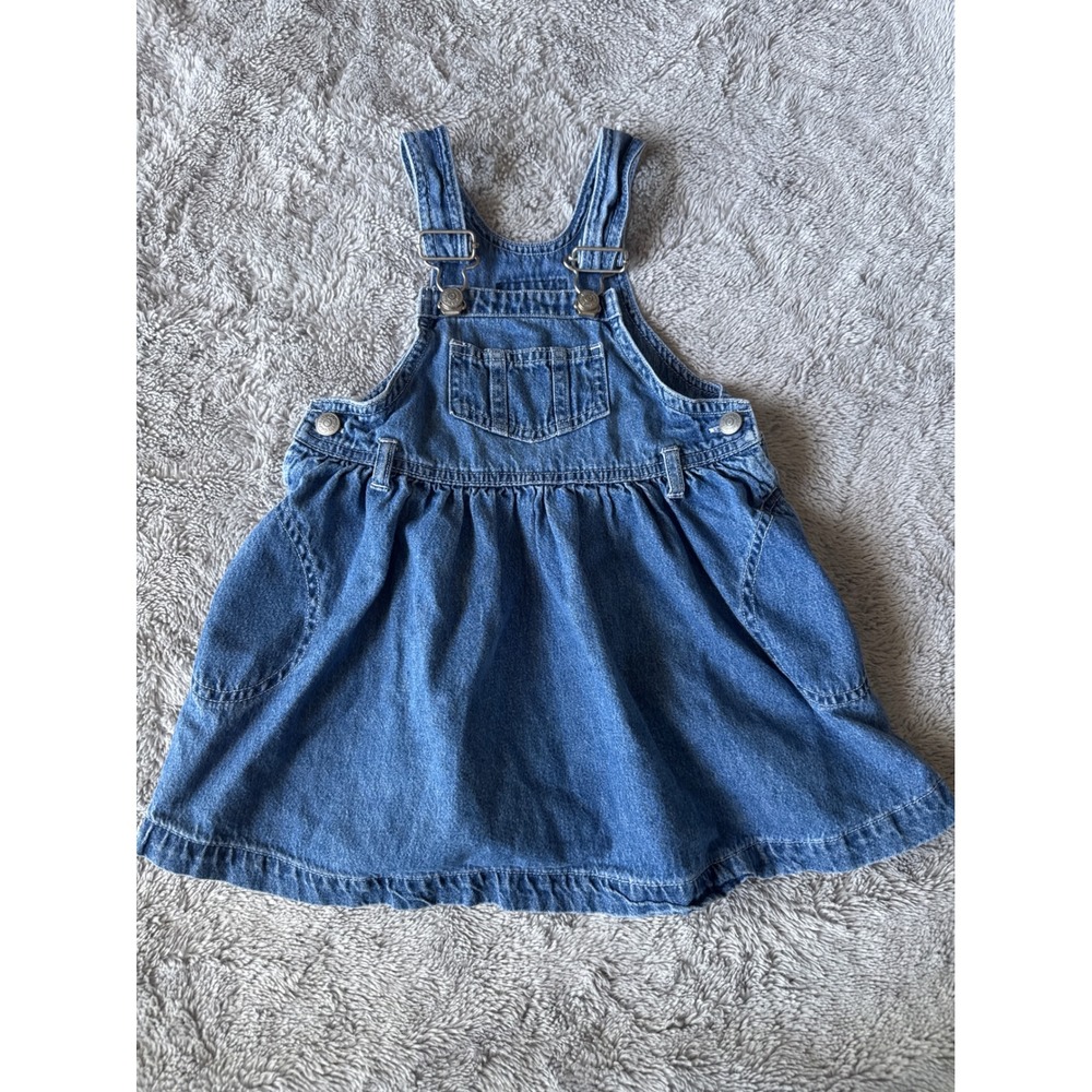 Baby Gap Blue Jeans Denim Overall Dress Medium Wash Cotton Toddler 24-30 Months